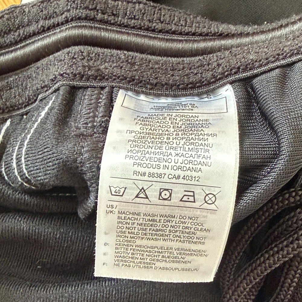 Adidas sz L  Black Joggers with White Stripes zip at ankle great condition - Picture 7 of 7